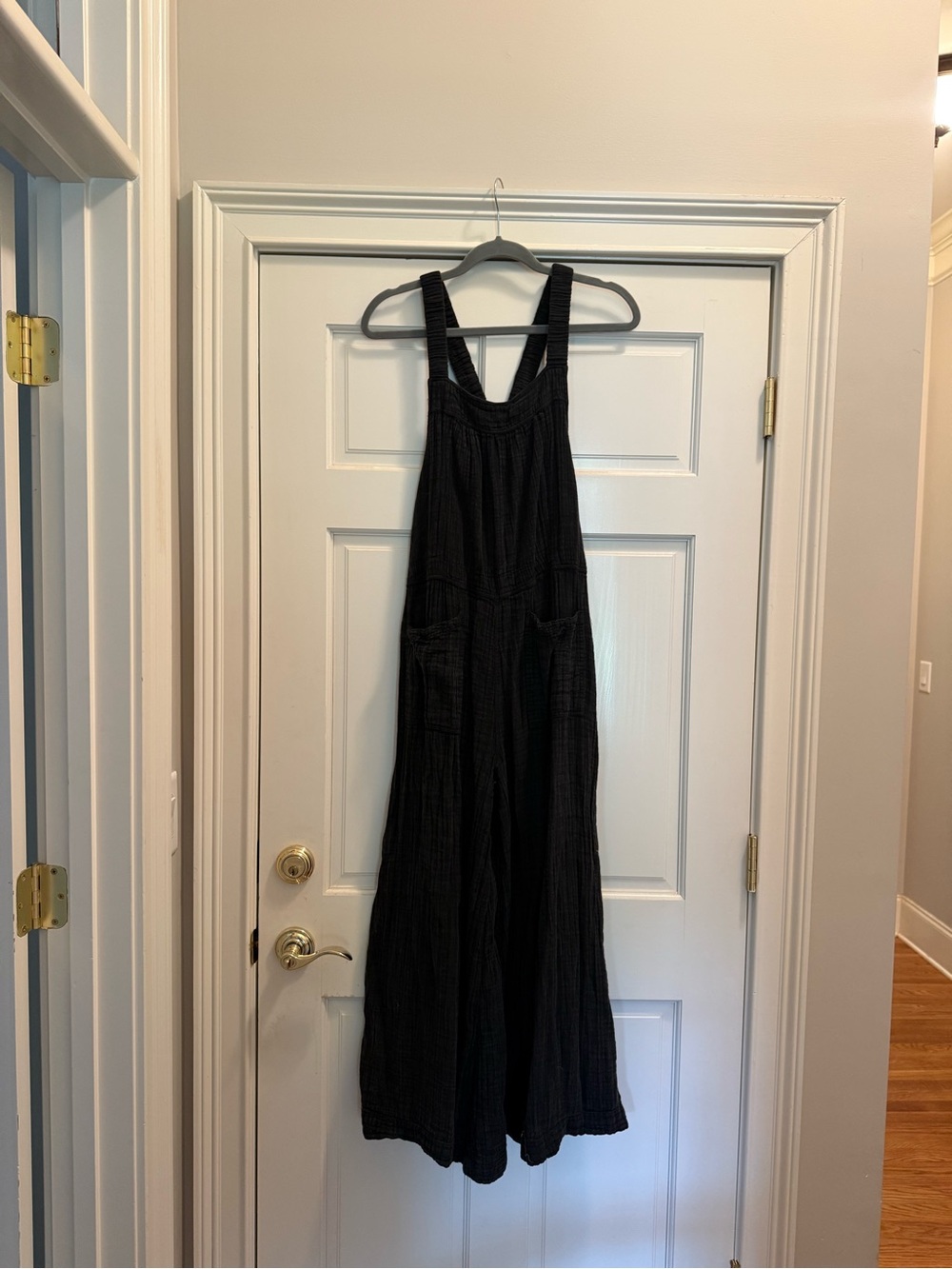 Natural Life Dakota Cotton Overall Washed Black Womens M
